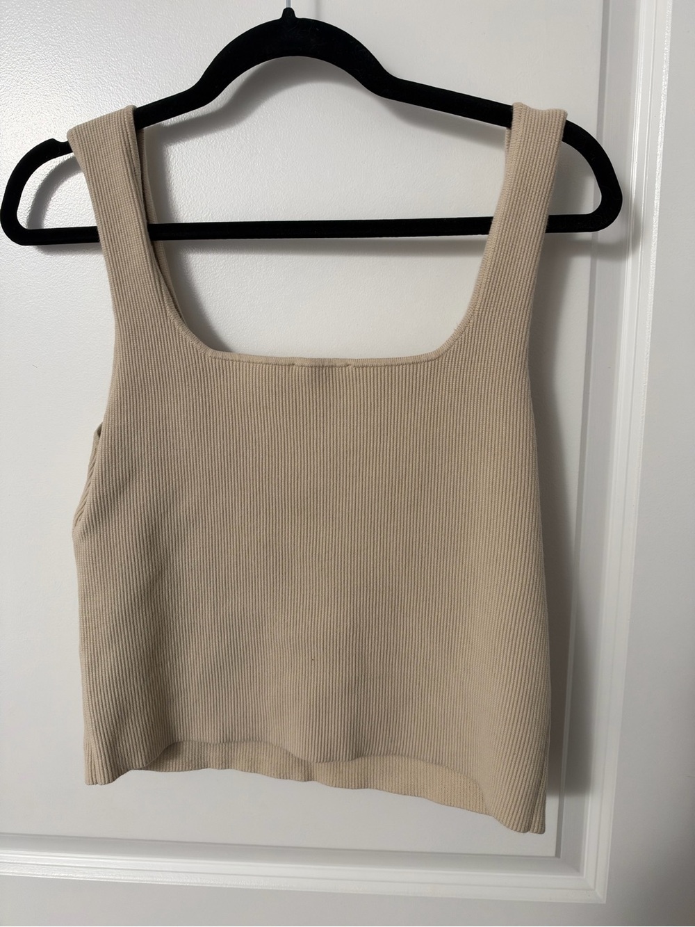 Reformation Beige Ribbed Square-Neck Tank - Picture 2 of 2